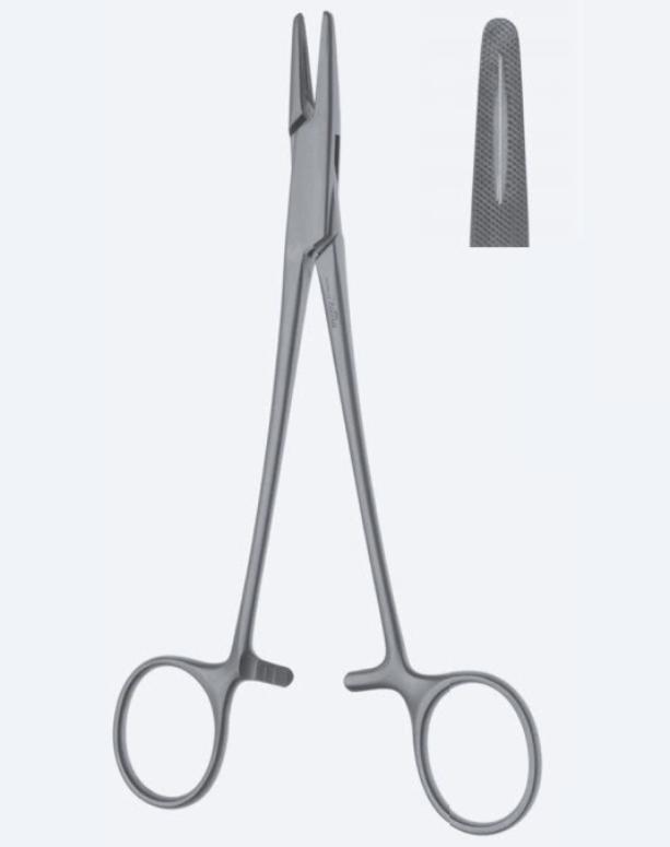 Голкотримачі, хірургічні, "Mayo-Hegar", прямі, для ниток 2/0 - 5/0, з канавкою, з кремальєрою, загальна довжина 235 мм, 9 1/4"